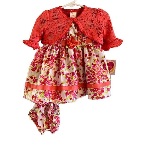 Baby Girl’s New with tags spring summer dress and sweater set size 9 months - Picture 2 of 15
